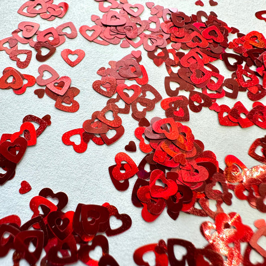 Red Mix Heart Glitter