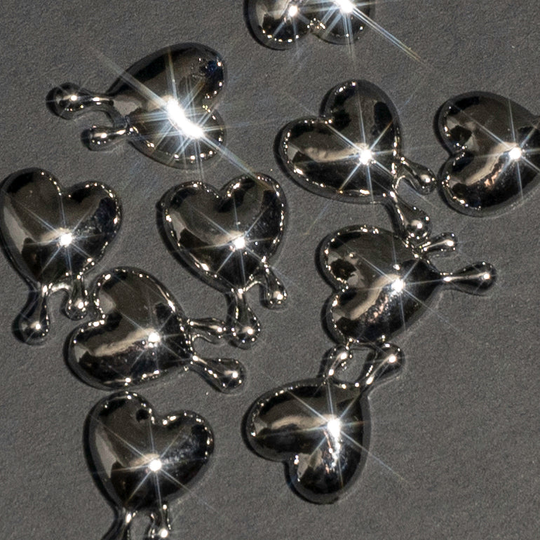 Silver Dripping Hearts