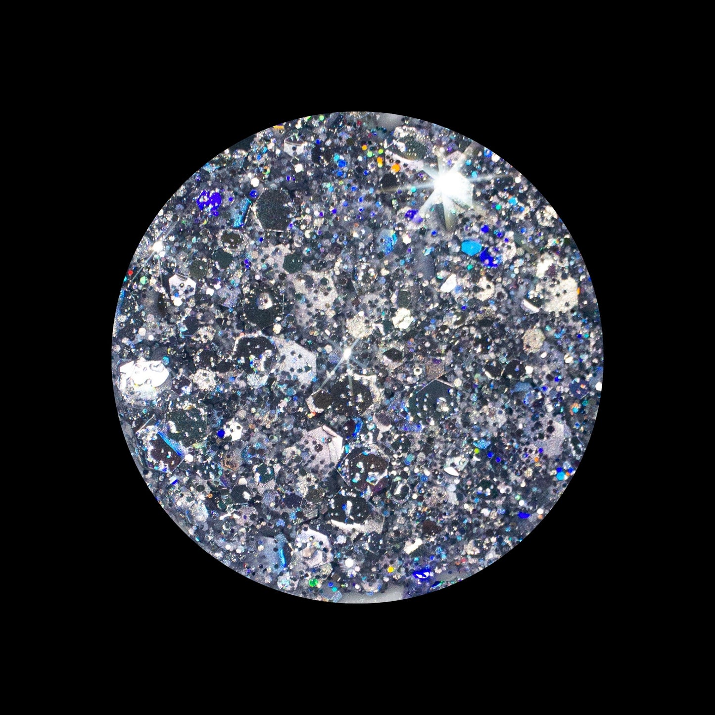 Chunky Silver Glitter Acrylic