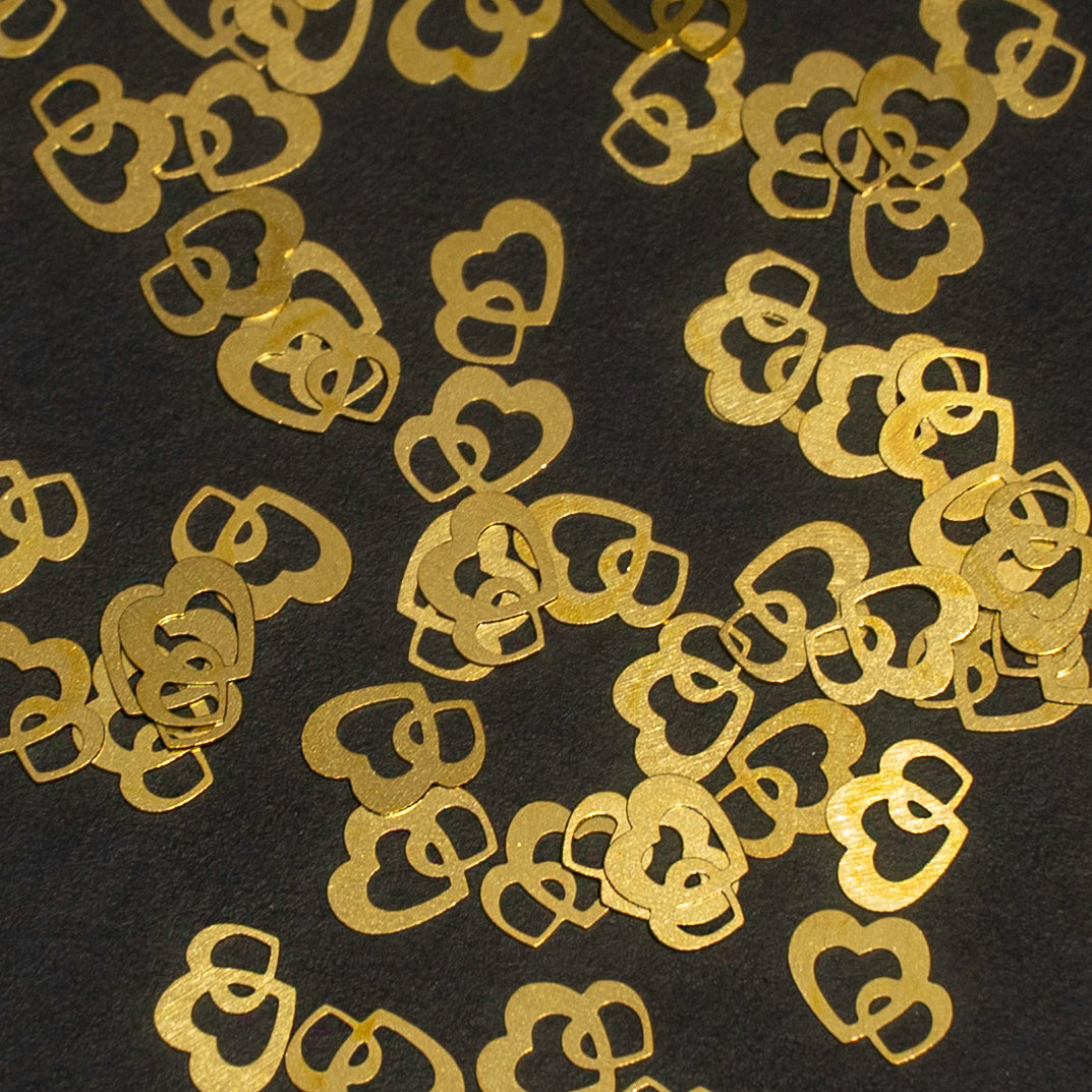 Double Heart Metal Decal