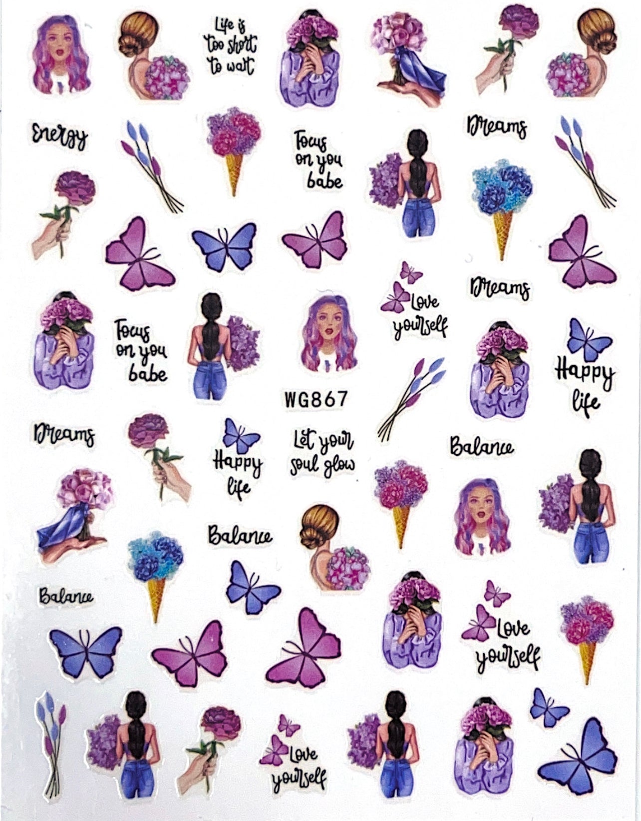 Cute in Purple Sticker WG867