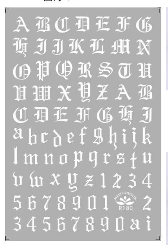 English Letters and Numbers