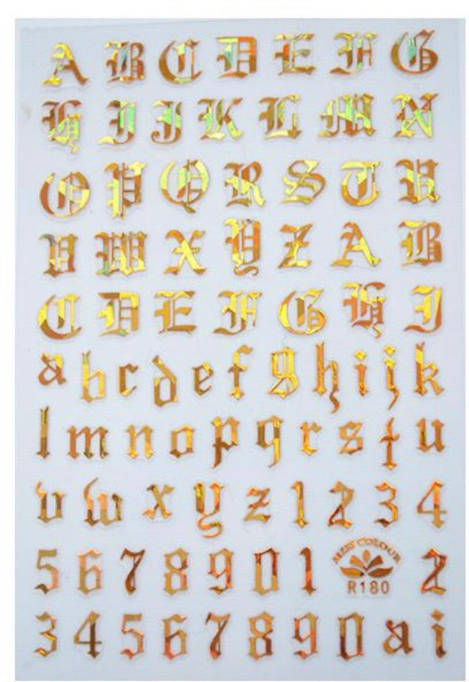 English Letters and Numbers