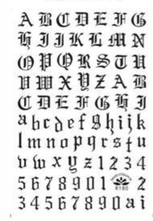 English Letters and Numbers