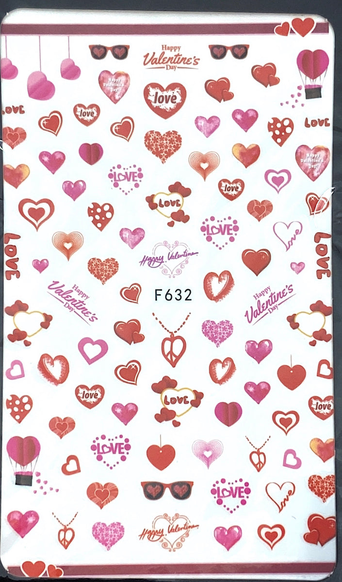 Red Heart Stickers F632 – Nails Blinged Supply