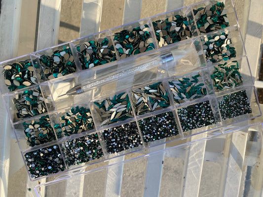 Emerald Green Stones 2000pcs