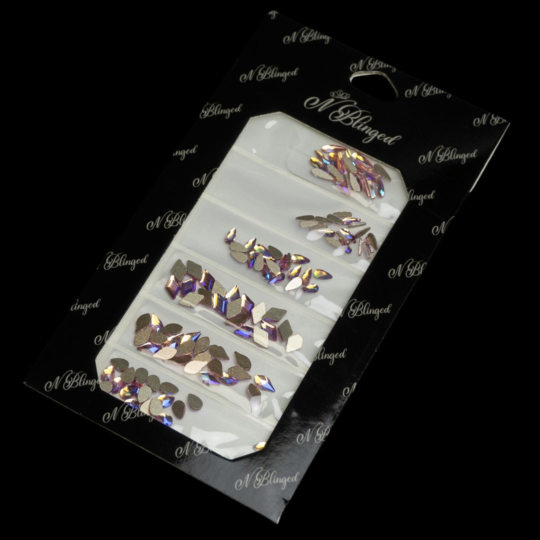 AB Pink Stones Tear Drops and Flames