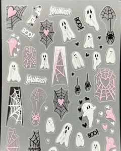 Ghost and Spider Web Halloween Sticker