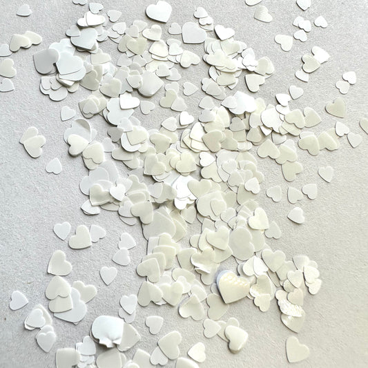 White Hearts Glitter