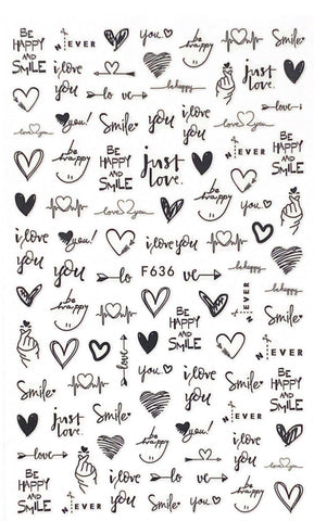 Black Heart Stickers F636