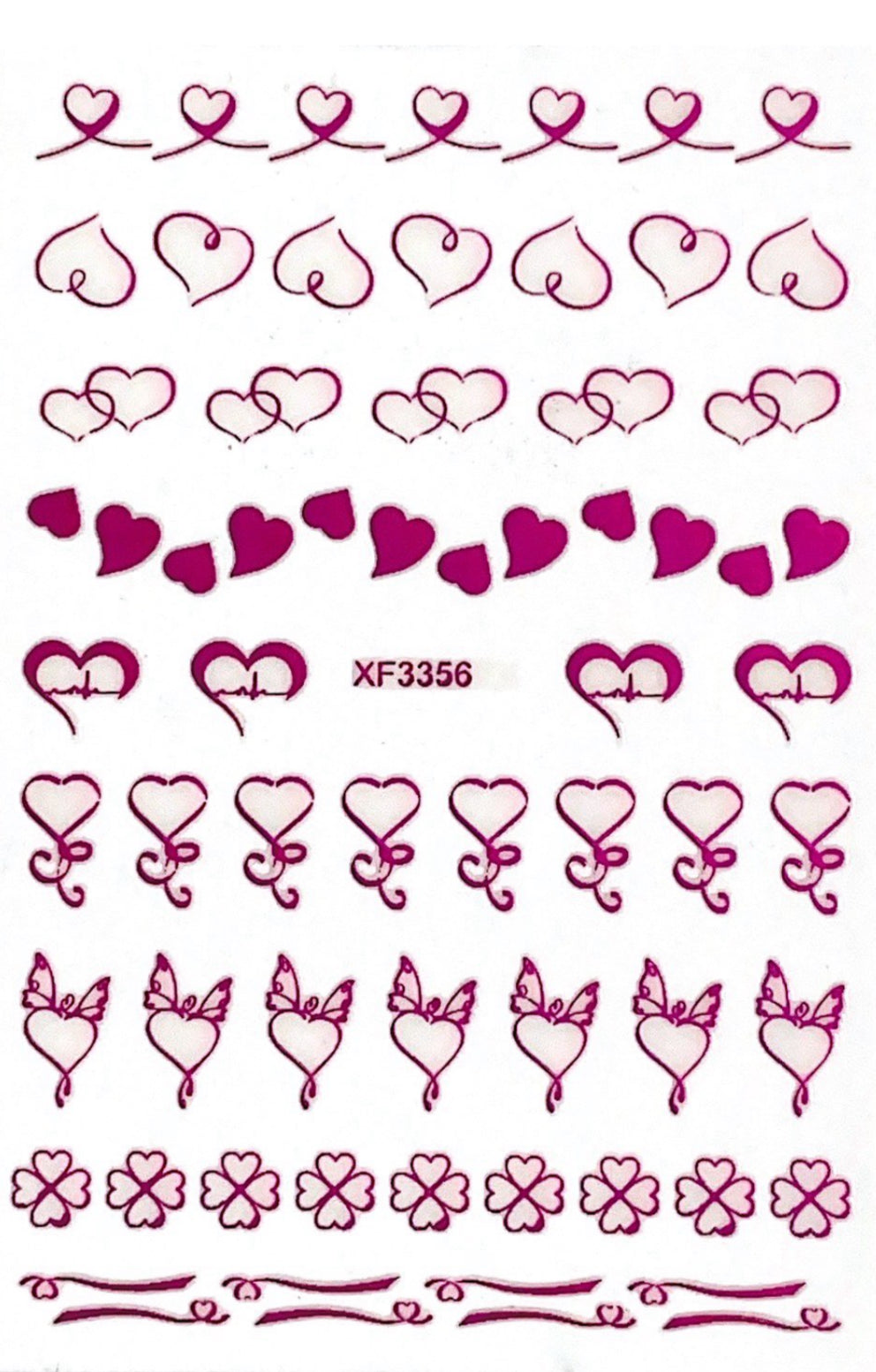 Pegatinas de San Valentín con corazones rosas XF3356