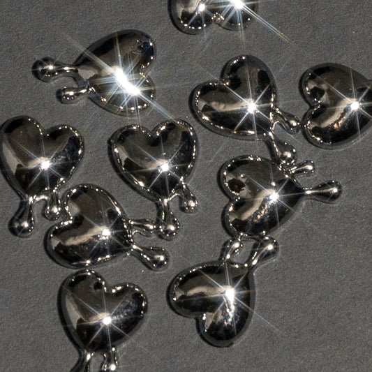 Silver Dripping Hearts