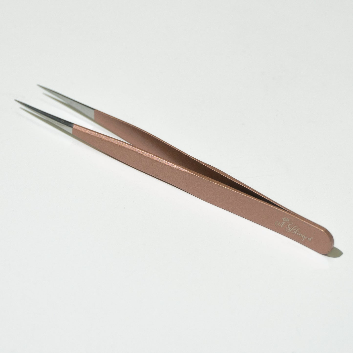 Pinzas rectas de oro rosa