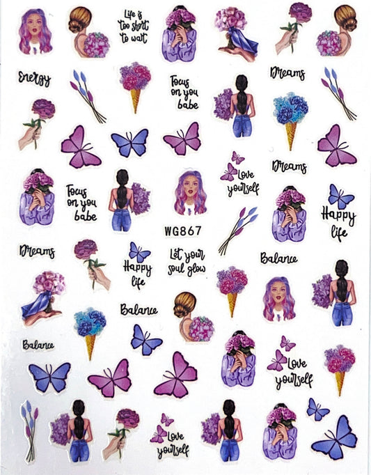 Cute in Purple Sticker WG867