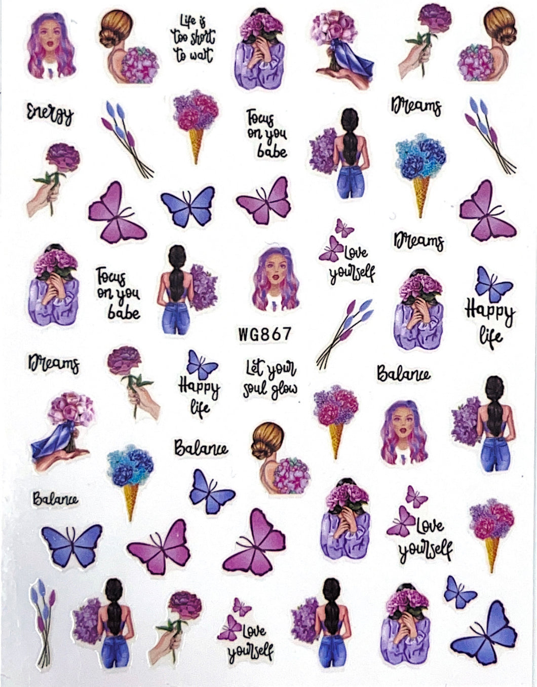 Cute in Purple Sticker WG867