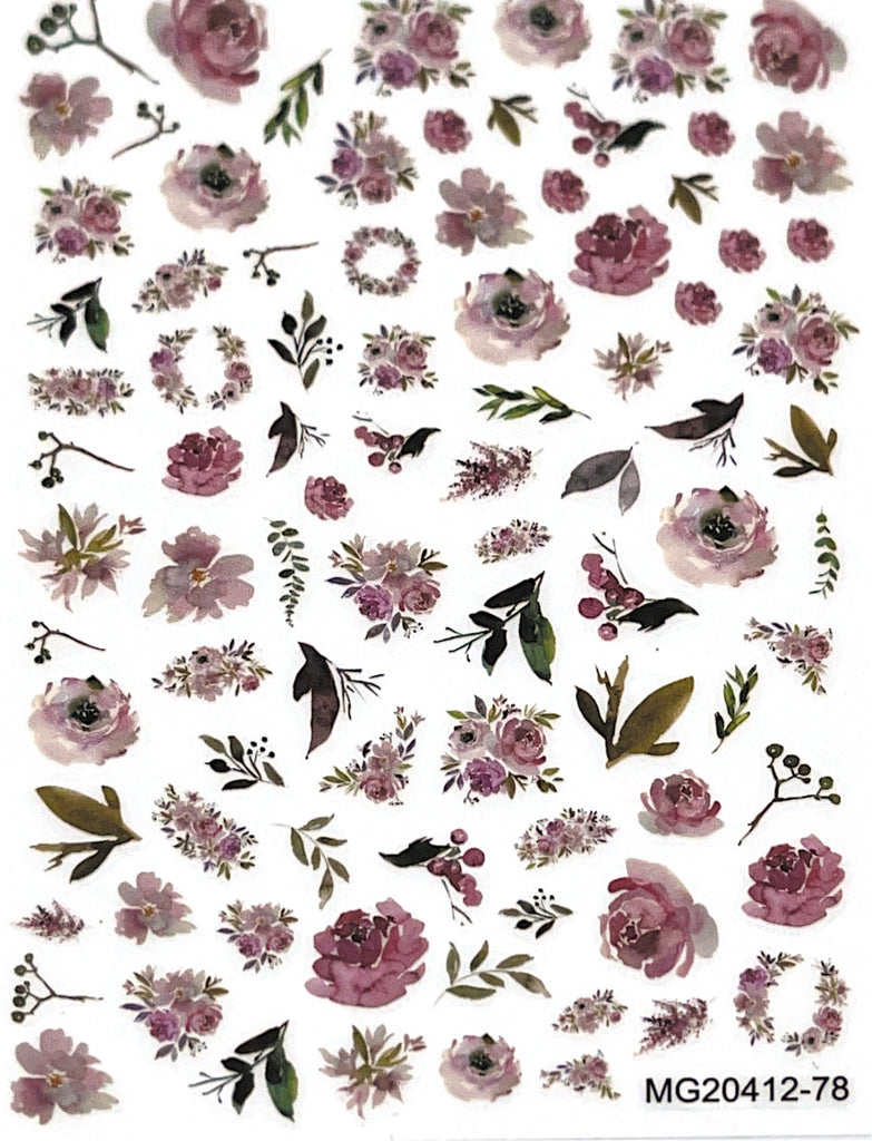 Scrapbook Paper - Purple Watercolor Floral - Default Title - Paper