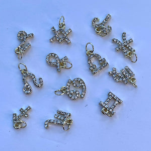 Gold Zodiac Piercings with Stones