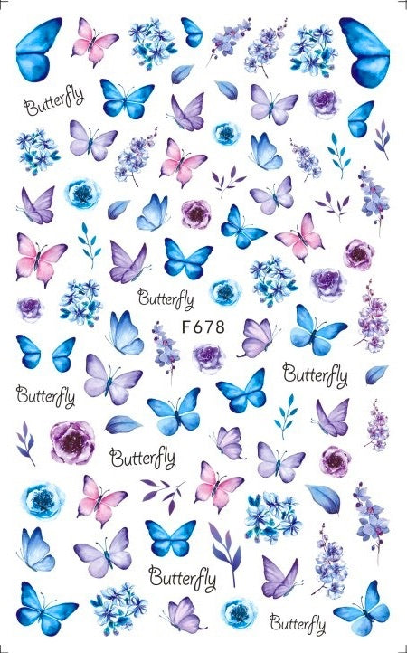 Blue and Pink Butterfly Sticker