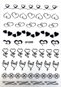 Black Heart valentines Stickers XF3356