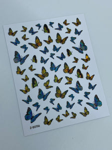 Blue/Yellow Butterfly Holographic Sticker