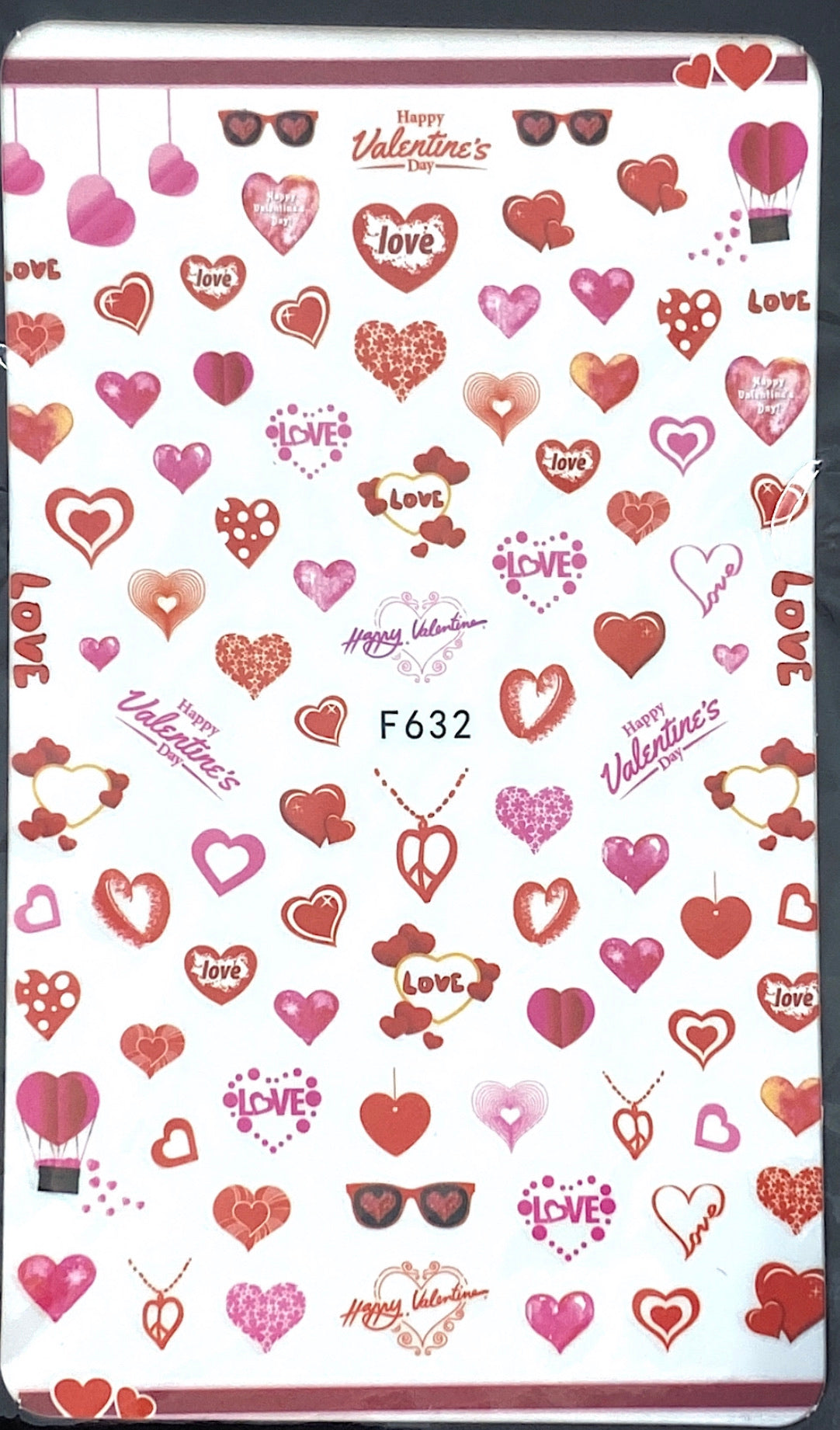 Pegatinas de corazón rojo F632