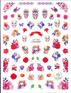 Skull and Flower Sticker 345