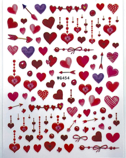 Red Hearts Stickers WG454