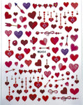 Red Hearts Stickers WG454