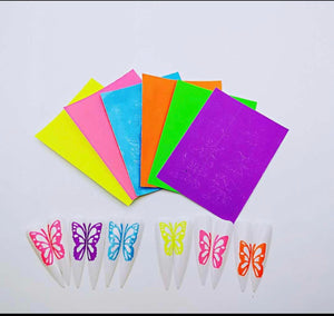 Neon Butterfly Sticker Pack