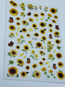 Sunflower and Butterfly Sticker #115